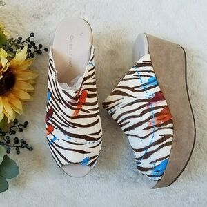 Chocolat Blu Women's Calf Hair Mules